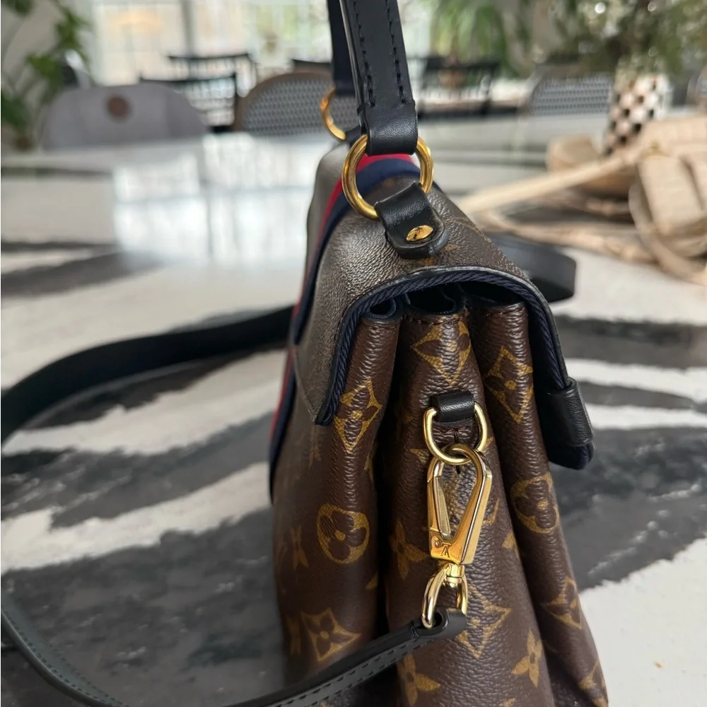 Louis Vuitton Georges Monogram BB Tote with Red and Blue Stripe with Top Handle - Picture 4 of 14